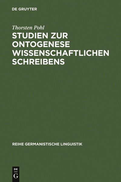 Produktbild: Studien zur Ontogenese wissenschaftlichen Schreibens