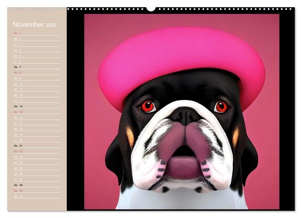 Produktbild: Graphic PoP Art Bulldogge (hochwertiger Premium Wandkalender 2026 DIN A2 quer), Kunstdruck in Hochglanz