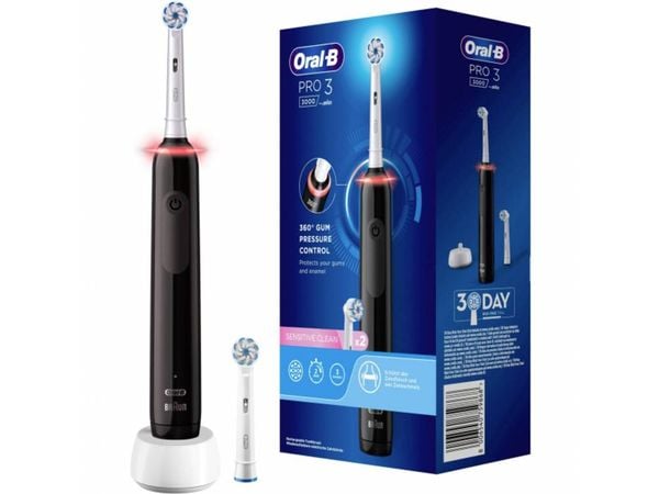 Oral-B 3000 Black JAS22 Elektrische Zahnbürste Rotierend/Oszilierend/Pulsieren Schwarz