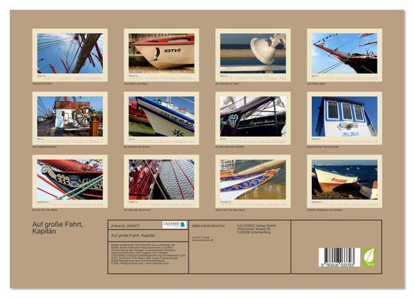 Produktbild: Auf gro&szlig;e Fahrt, Kapit&auml;n (hochwertiger Premium Wandkalender 2026 DIN A2 quer), Kunstdruck in Hochglanz