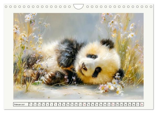 Produktbild: Pandas. Gl&uuml;cksmomente im Reich der B&auml;ren (Wandkalender 2027 DIN A4 quer), CALVENDO Monatskalender