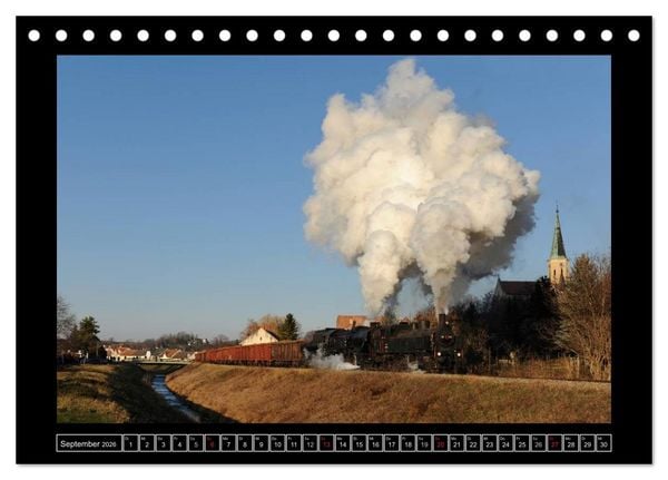 Produktbild: Eisenbahndampfromantik (Tischkalender 2026 DIN A5 quer), CALVENDO Monatskalender