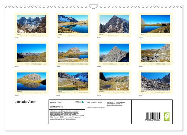 Produktbild: Lechtaler Alpen (Wandkalender 2027 DIN A3 quer), CALVENDO Monatskalender