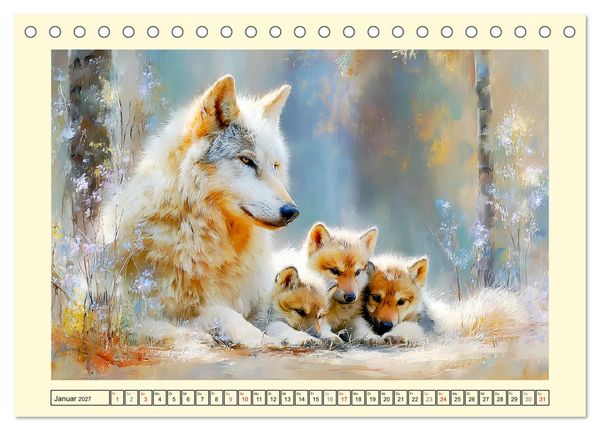 Produktbild: Waldseelen. Verspielte W&ouml;lfe im Licht der Natur (Tischkalender 2027 DIN A5 quer), CALVENDO Monatskalender