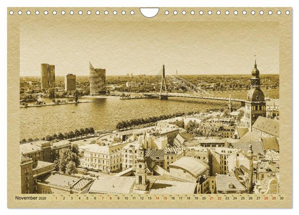 Produktbild: Riga &ndash; Ein Kalender im Zeitungsstil (Wandkalender 2026 DIN A4 quer), CALVENDO Monatskalender