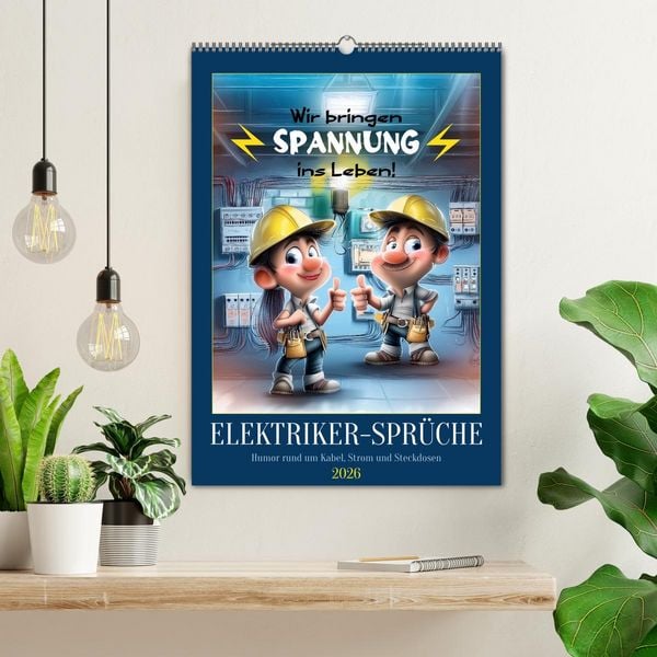 Produktbild: Elektrikerspr&uuml;che (Wandkalender 2026 DIN A2 hoch), CALVENDO Monatskalender