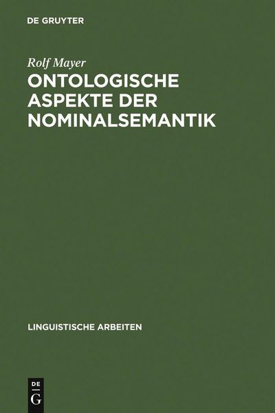 Produktbild: Ontologische Aspekte der Nominalsemantik