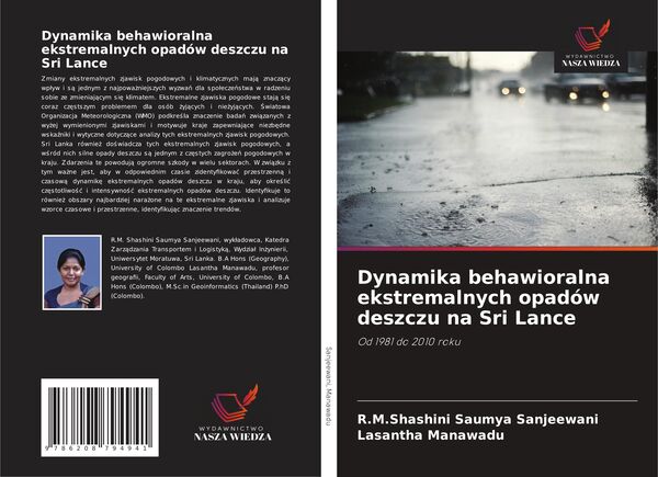 Produktbild: Dynamika behawioralna ekstremalnych opad&oacute;w deszczu na Sri Lance