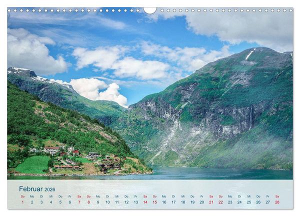 Produktbild: Norwegen von Oslo bis &Aring;lesund (Wandkalender 2026 DIN A3 quer), CALVENDO Monatskalender