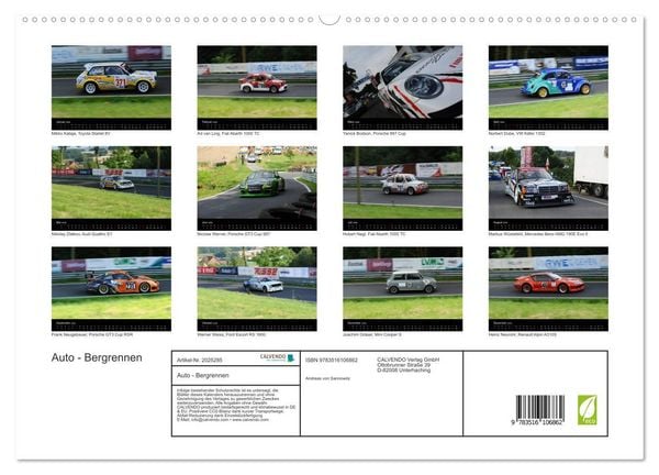 Produktbild: Auto - Bergrennen (hochwertiger Premium Wandkalender 2026 DIN A2 quer), Kunstdruck in Hochglanz