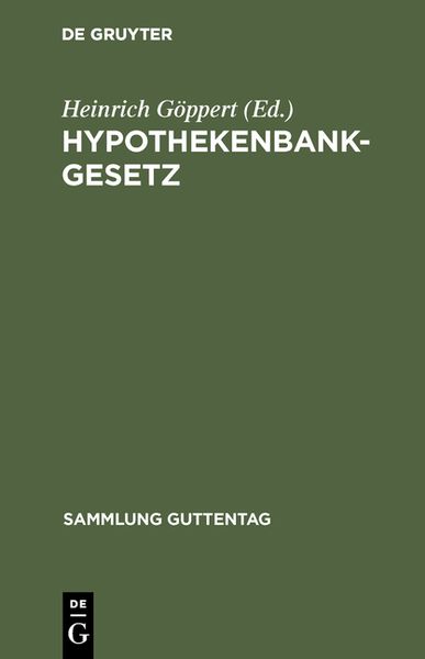 Produktbild: Hypothekenbankgesetz