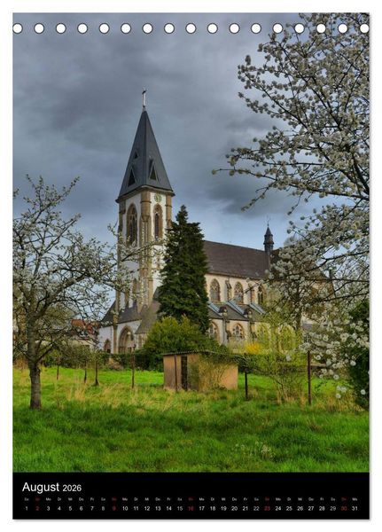 Produktbild: Sa(ar)krale Baukunst - Kirchenarchitektur im Saarland (Tischkalender 2026 DIN A5 hoch), CALVENDO Monatskalender