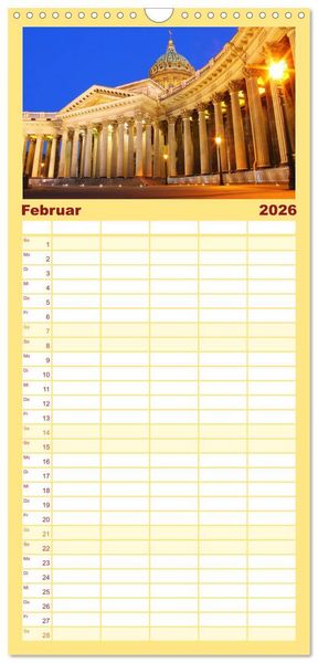 Produktbild: Familienplaner 2026 - Goldenes Russland mit 5 Spalten (Wandkalender, 21 x 45 cm) CALVENDO
