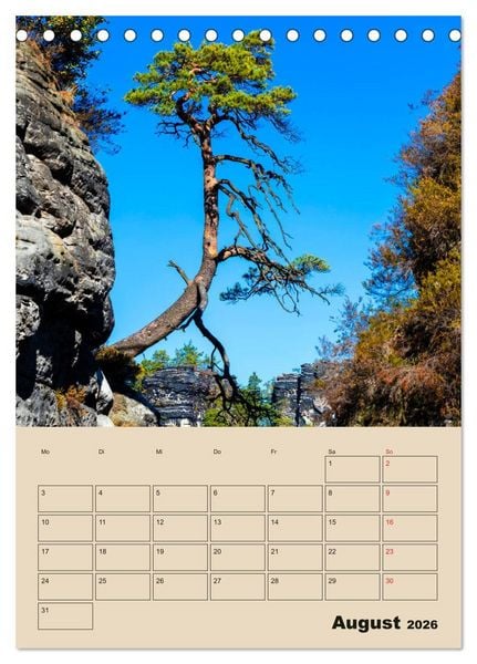 Produktbild: Zauberhafte S&auml;chsische Schweiz (Tischkalender 2026 DIN A5 hoch), CALVENDO Monatskalender
