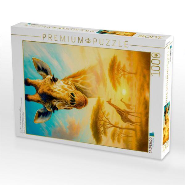 Produktbild: CALVENDO Puzzle Hoher Blick - Giraffe zwischen Licht und Baum | 1000 Teile Lege-Gr&ouml;&szlig;e 64x48cm Foto-Puzzle f&uuml;r gl&uuml;ckliche Stunden