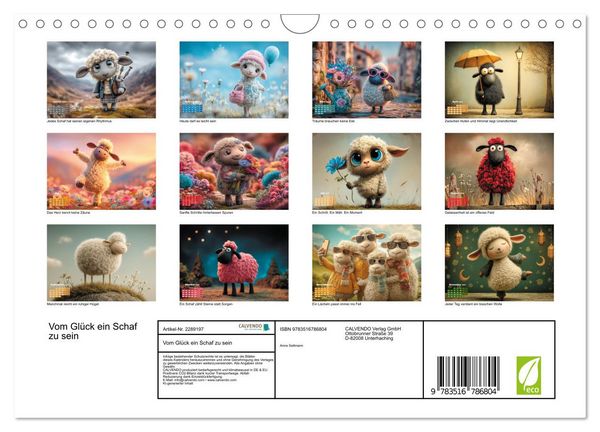 Produktbild: Vom Gl&uuml;ck ein Schaf zu sein (Wandkalender 2027 DIN A4 quer), CALVENDO Monatskalender