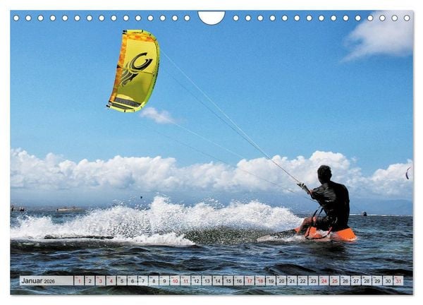 Produktbild: Kitesurfen - Action pur (Wandkalender 2026 DIN A4 quer), CALVENDO Monatskalender