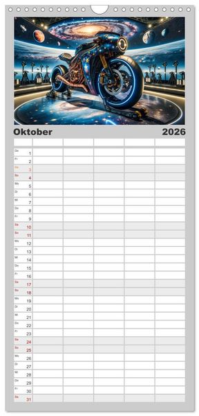 Produktbild: Familienplaner 2026 - Custom Dreams - Showbike Wonders mit 5 Spalten (Wandkalender, 21 x 45 cm) CALVENDO