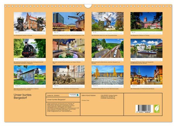 Produktbild: Unser buntes Bergedorf (Wandkalender 2026 DIN A3 quer), CALVENDO Monatskalender