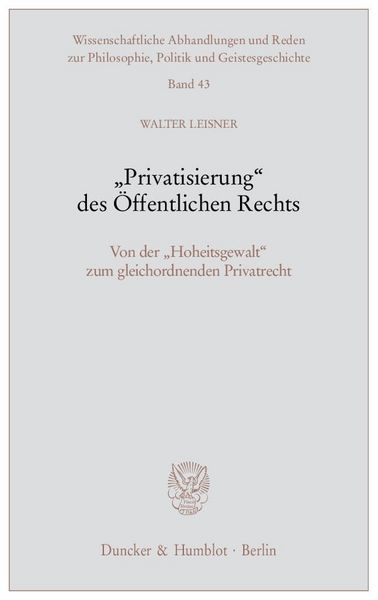 Produktbild: "Privatisierung" des &Ouml;ffentlichen Rechts.