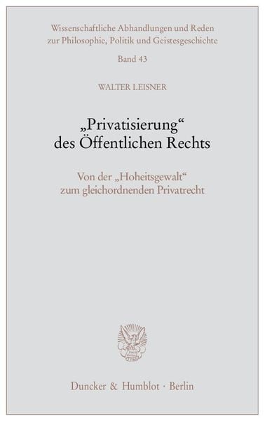 Produktbild: "Privatisierung" des &Ouml;ffentlichen Rechts.