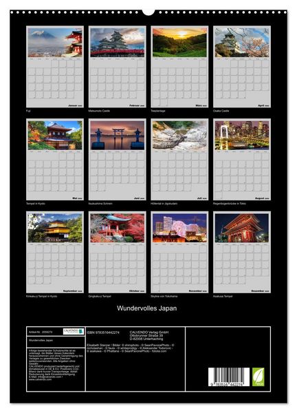 Produktbild: Wundervolles Japan (hochwertiger Premium Wandkalender 2026 DIN A2 hoch), Kunstdruck in Hochglanz