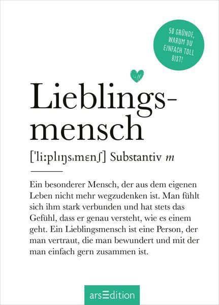 Produktbild: Lieblingsmensch (Substantiv, m)