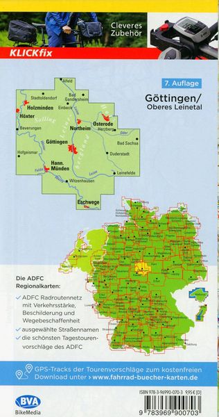 Produktbild: ADFC-Regionalkarte Die schönsten Radtouren in Göttingen und dem Oberen Leinetal