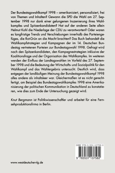 Produktbild: Der Bundestagswahlkampf 1998