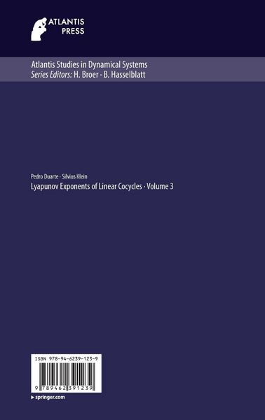 Produktbild: Lyapunov Exponents of Linear Cocycles / Atlantis Studies in Dynamical Bd. 3