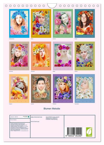 Produktbild: Blumen Melodie (Wandkalender 2026 DIN A4 hoch), CALVENDO Monatskalender
