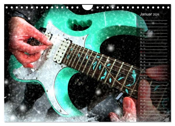 Produktbild: Rockgitarren Power (Wandkalender 2026 DIN A4 quer), CALVENDO Monatskalender