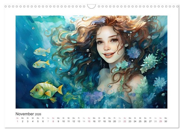 Produktbild: Liebliche Meerjungfrauen (Wandkalender 2026 DIN A3 quer), CALVENDO Monatskalender
