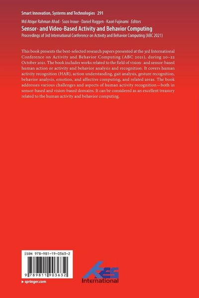 Produktbild: Sensor- and Video-Based Activity and Behavior Computing