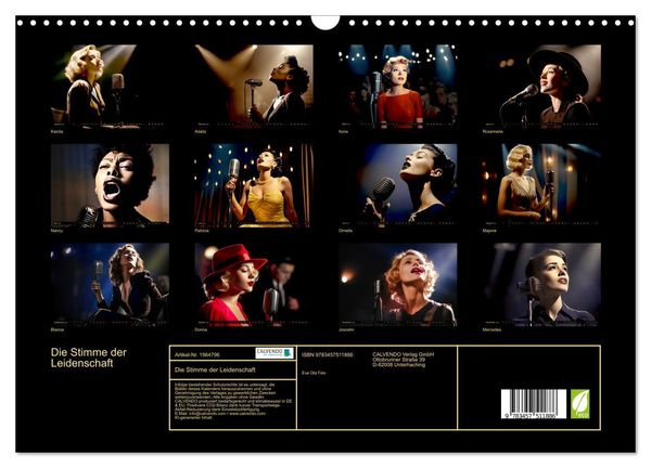 Produktbild: Die Stimme der Leidenschaft (Wandkalender 2026 DIN A3 quer), CALVENDO Monatskalender