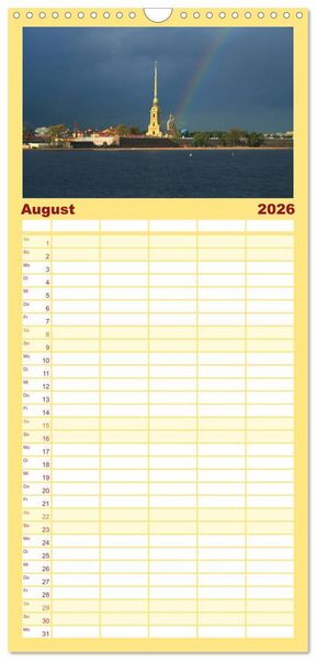 Produktbild: Familienplaner 2026 - Goldenes Russland mit 5 Spalten (Wandkalender, 21 x 45 cm) CALVENDO