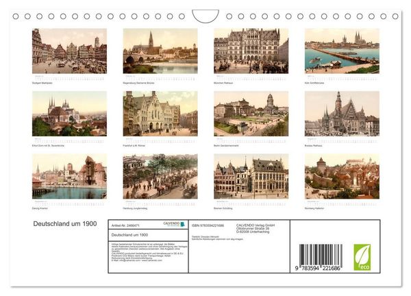 Produktbild: Deutschland um 1900 (Wandkalender 2027 DIN A4 quer), CALVENDO Monatskalender