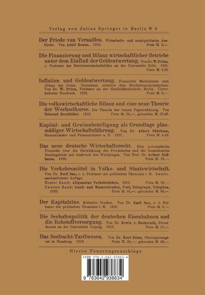 Produktbild: Der Friedensvertrag und Deutschlands Stellung in der Weltwirtschaft