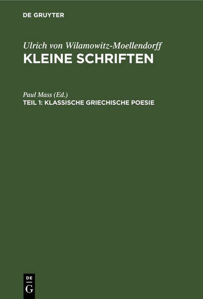 Produktbild: Klassische griechische Poesie