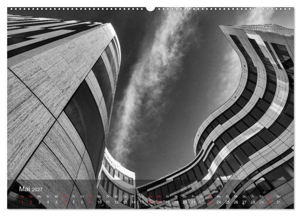 Produktbild: D&uuml;sseldorf Ansichten in Schwarz-Wei&szlig; (hochwertiger Premium Wandkalender 2027 DIN A2 quer), Kunstdruck in Hochglanz
