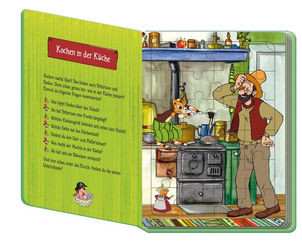 Produktbild: Tr&ouml;tsch Pettersson und Findus Puzzlebuch