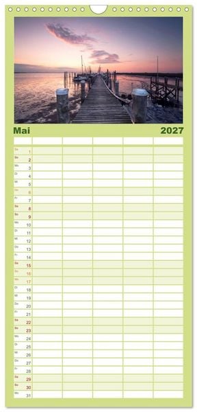 Produktbild: Familienplaner 2027 - SYLT hinter den D&uuml;nen mit 5 Spalten (Wandkalender, 21 x 45 cm) CALVENDO
