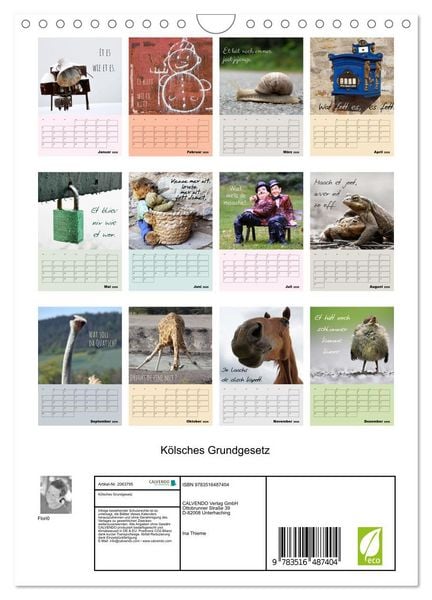 Produktbild: K&ouml;lsches Grundgesetz (Wandkalender 2026 DIN A4 hoch), CALVENDO Monatskalender