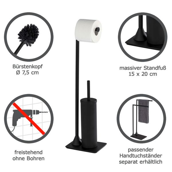 Produktbild: Stand WC-Garnitur Mod. Hella, Schwarz matt lackiert