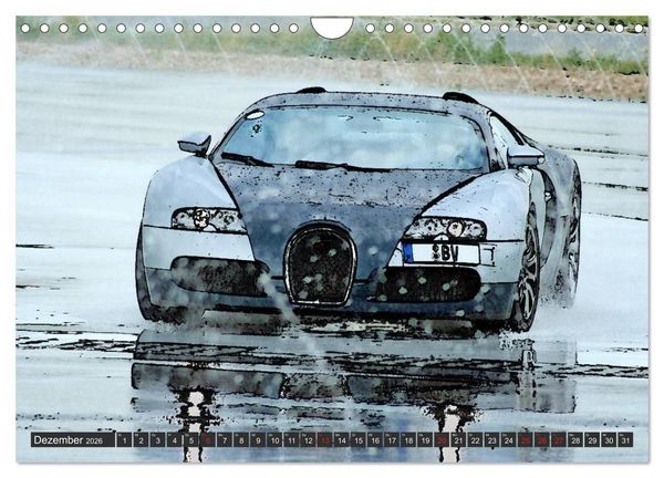 Produktbild: Sportwagen in knalligem Graffiti Style (Wandkalender 2026 DIN A4 quer), CALVENDO Monatskalender