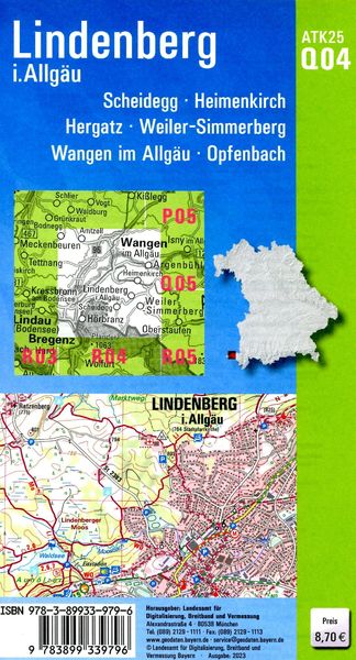 Produktbild: ATK25-Q04 Lindenberg i.Allg&auml;u (Amtliche Topographische Karte 1:25000)