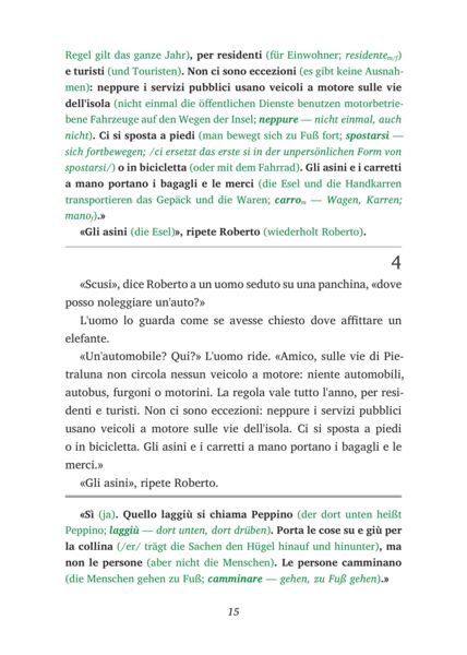 Produktbild: Italienisch lernen mit lustigen Kurzgeschichten (A2) - L&rsquo;isola senza macchine (+ Audio-Online)