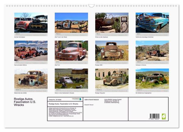 Produktbild: Rostige Autos. Faszination U.S. Wracks (Wandkalender 2026 DIN A2 quer), CALVENDO Monatskalender