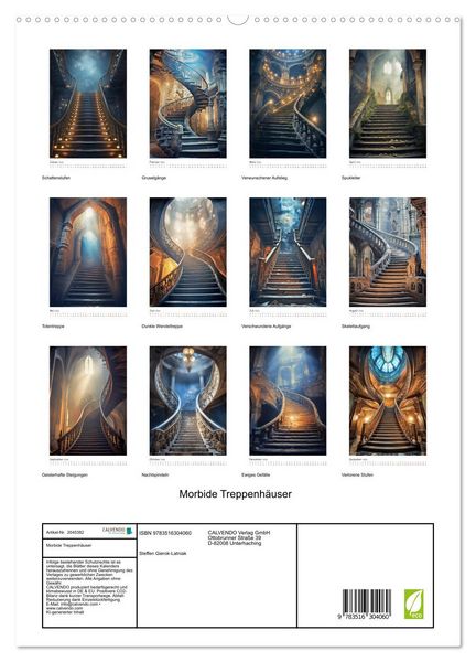 Produktbild: Morbide Treppenh&auml;user (hochwertiger Premium Wandkalender 2026 DIN A2 hoch), Kunstdruck in Hochglanz