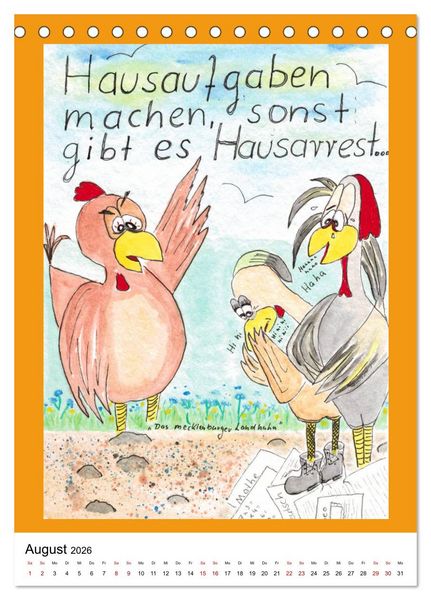 Produktbild: Das mecklenburger Landhuhn "Krisenh&uuml;hner" (Tischkalender 2026 DIN A5 hoch), CALVENDO Monatskalender
